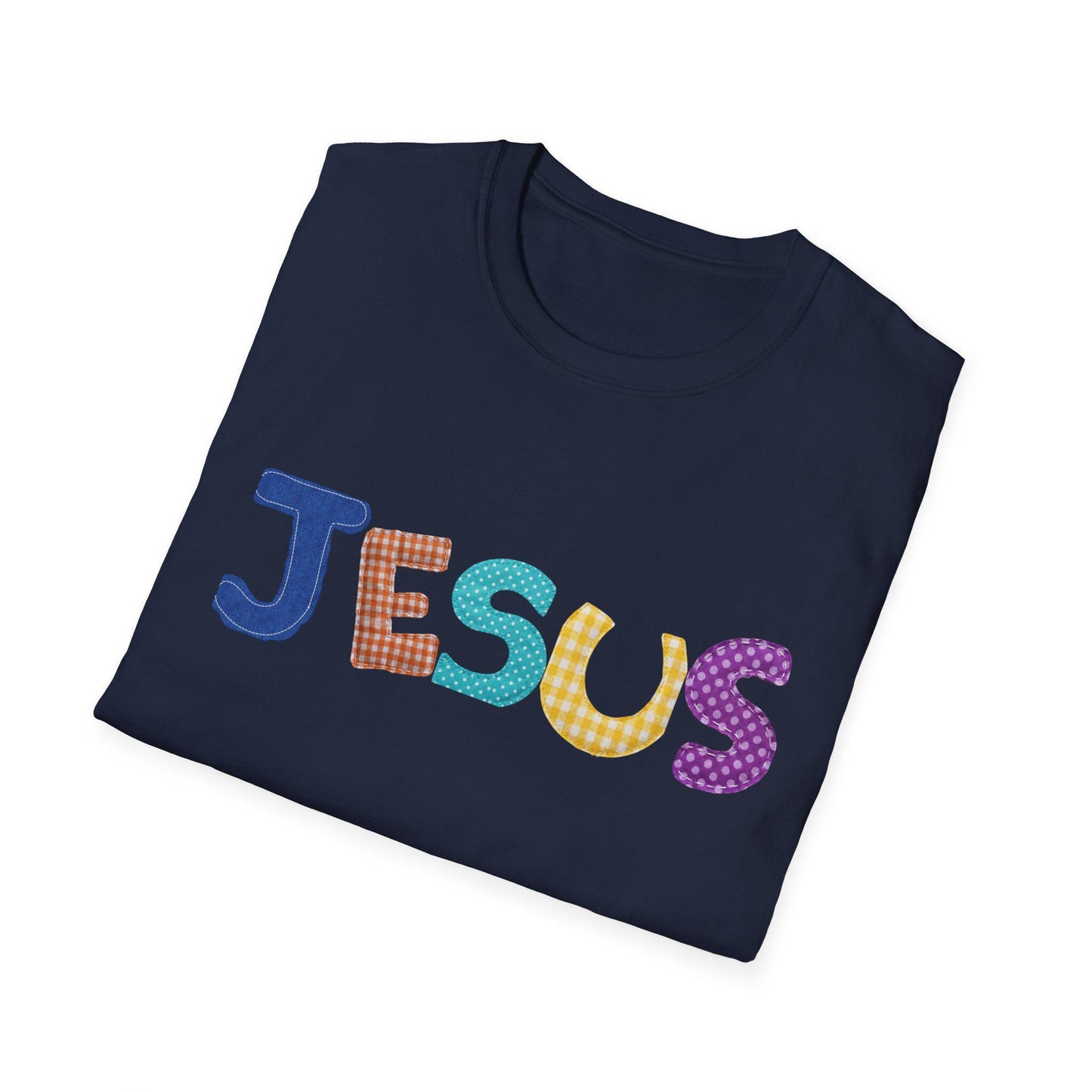Colorful Patterned JESUS T-Shirt | Faith Typography Tee