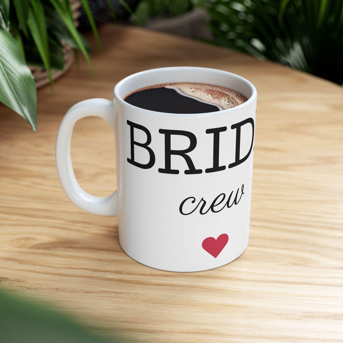 Bride Mug | Script 'Bride' Text with Small Heart, Ceramic Coffee Cup (11oz, 15oz)