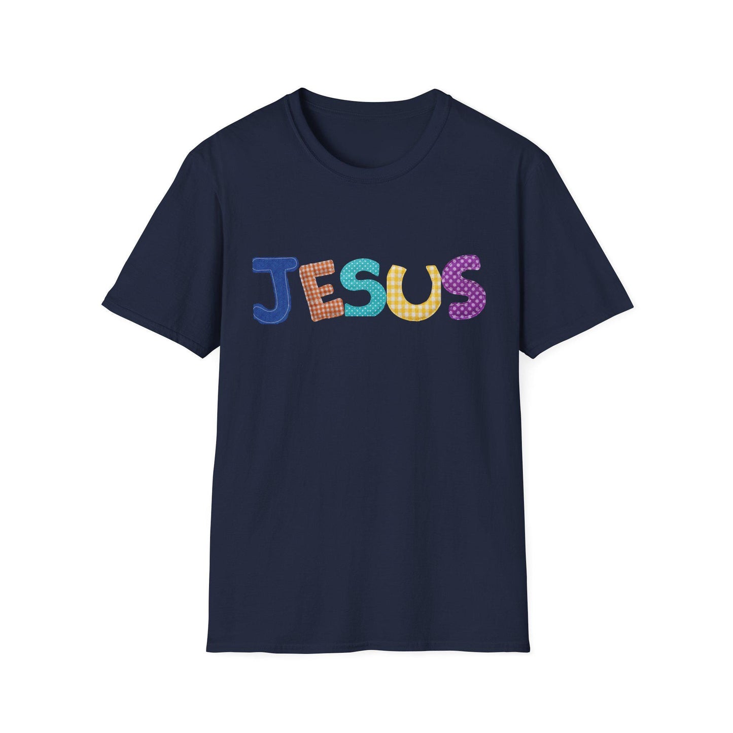 Colorful Patterned JESUS T-Shirt | Faith Typography Tee