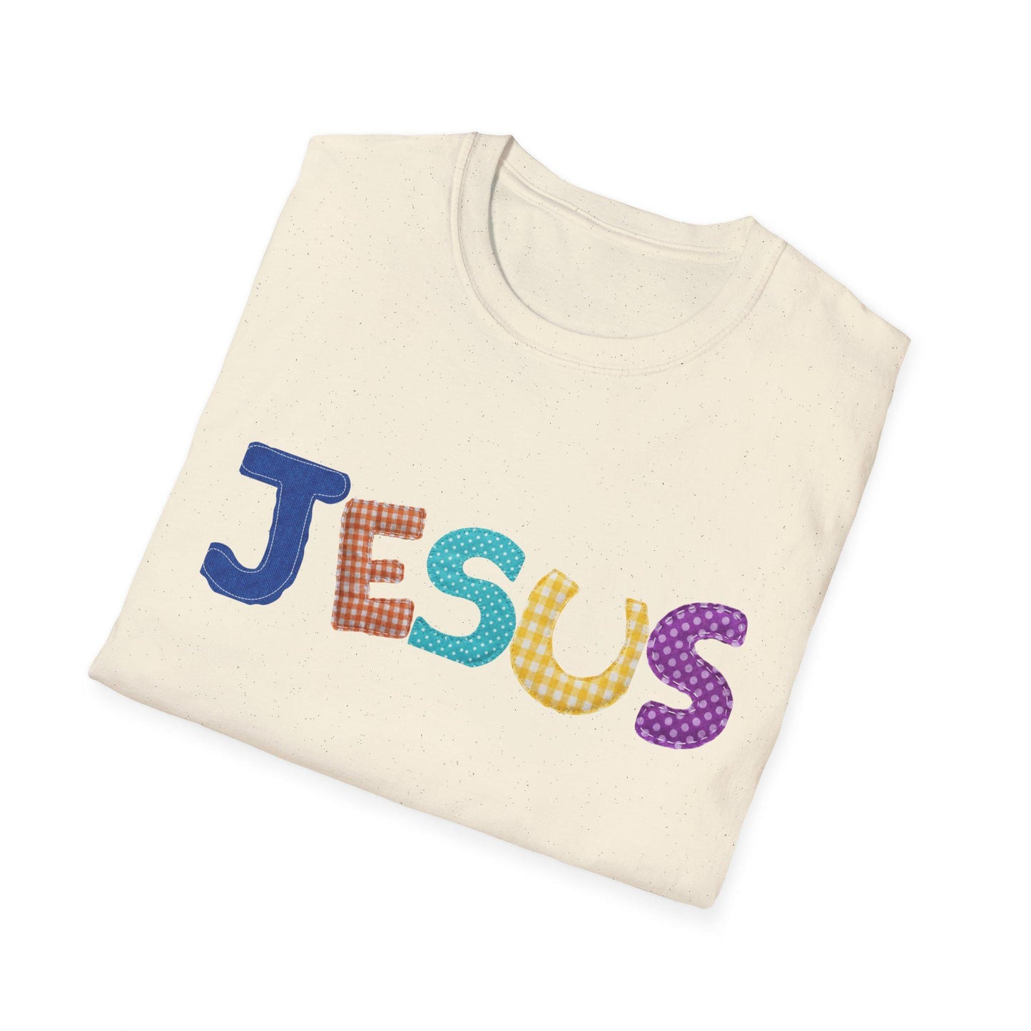 Colorful Patterned JESUS T-Shirt | Faith Typography Tee