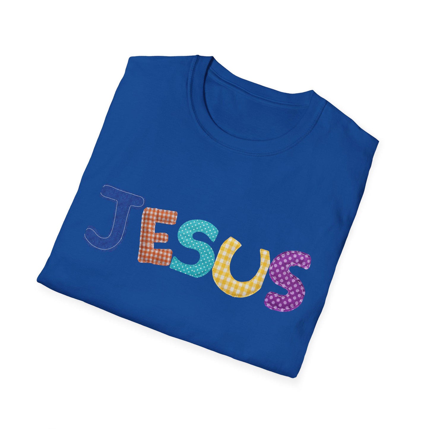 Colorful Patterned JESUS T-Shirt | Faith Typography Tee