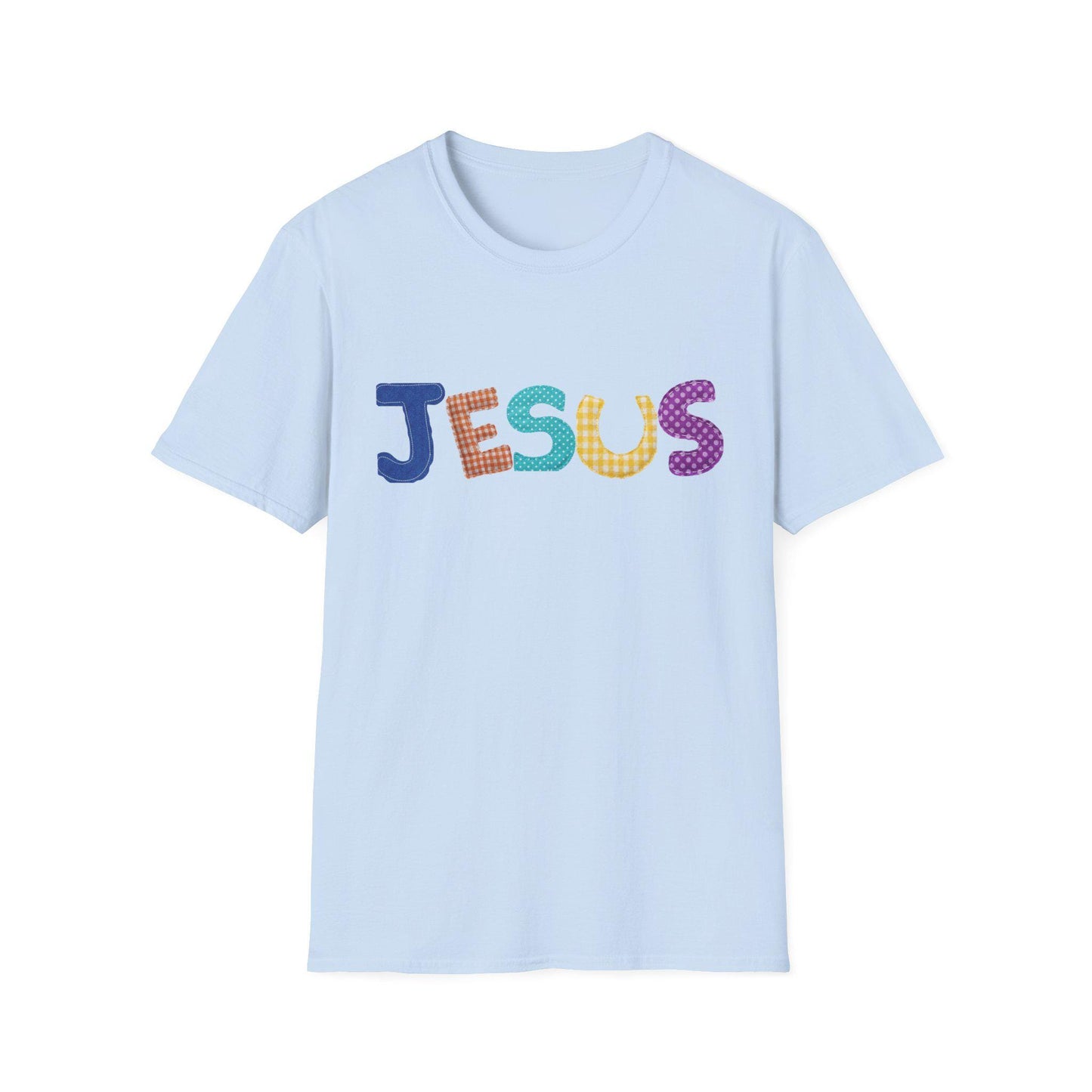 Colorful Patterned JESUS T-Shirt | Faith Typography Tee