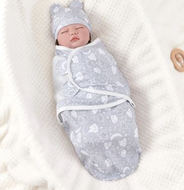 Cotton Swaddle Blanket & Hat Set | Newborn