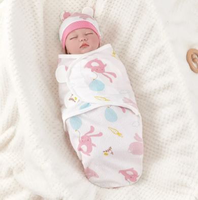 Cotton Swaddle Blanket & Hat Set | Newborn