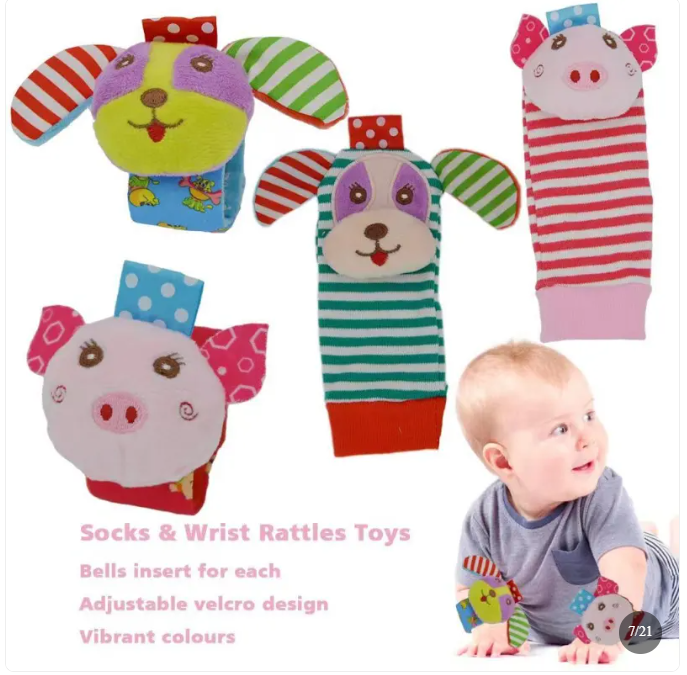 Baby Cartoon Animal Wrist Bell Socks Suit
