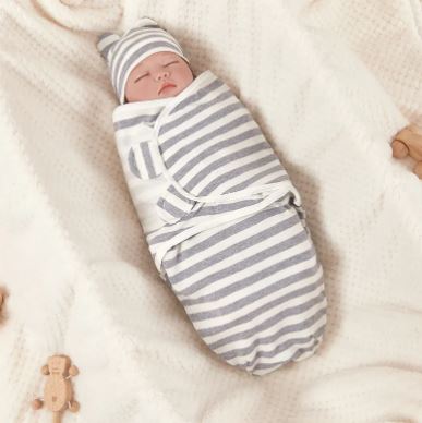 Cotton Swaddle Blanket & Hat Set | Newborn