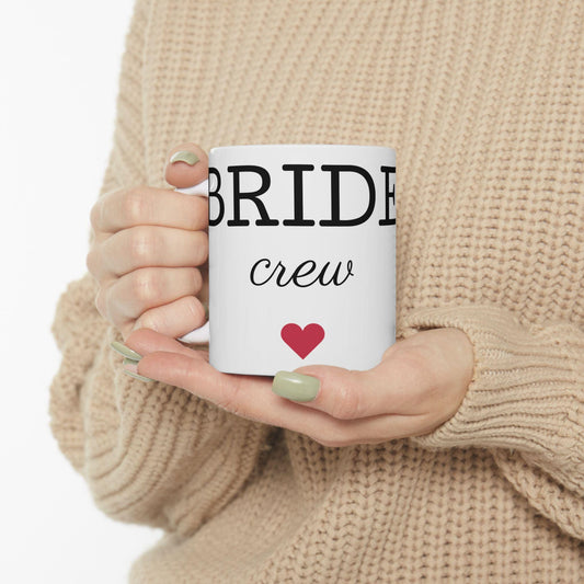 Bride Mug | Script 'Bride' Text with Small Heart, Ceramic Coffee Cup (11oz, 15oz)