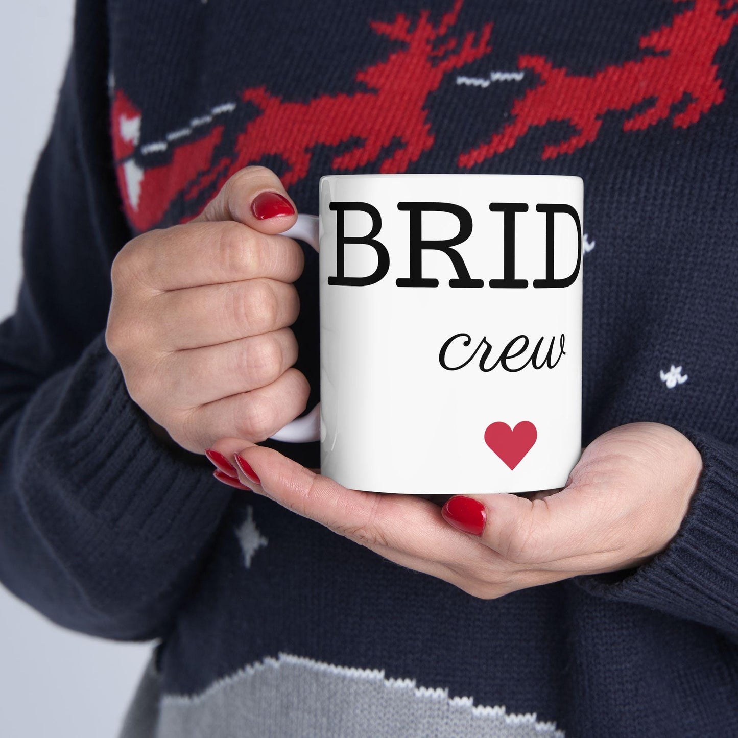 Bride Mug | Script 'Bride' Text with Small Heart, Ceramic Coffee Cup (11oz, 15oz)